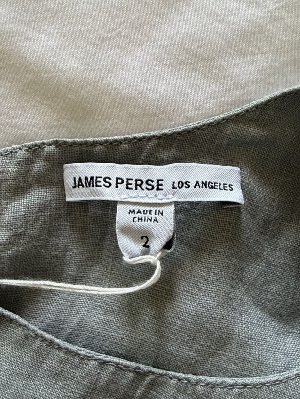 James Perse Women’s Gathered 100% Linen Sleeveless Gray Top Sz 2/ Med NWT - Picture 5 of 9